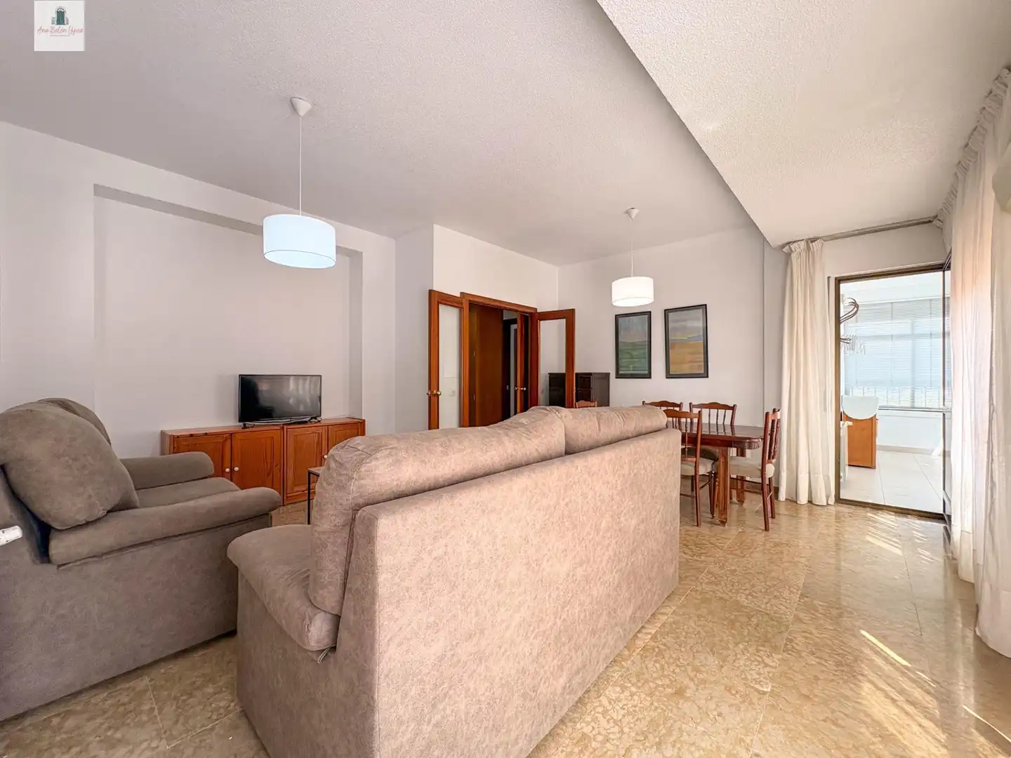 Living room of Flat for rent in Badajoz  with Air Conditioner, Heating and Furnished