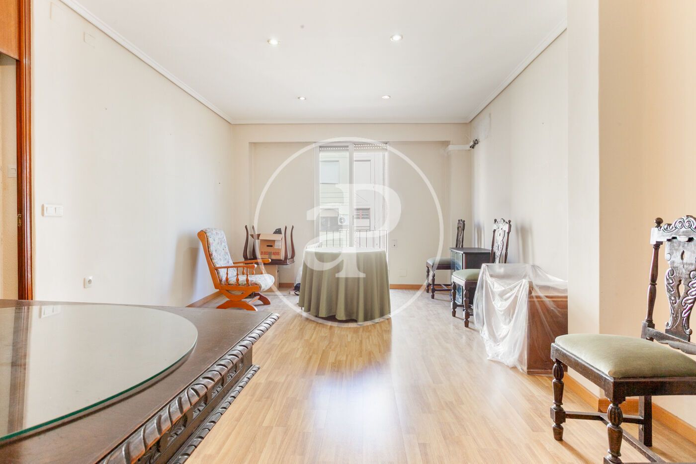Dining room of Flat for sale in  Valencia Capital  with Storage room, Furnished and Balcony