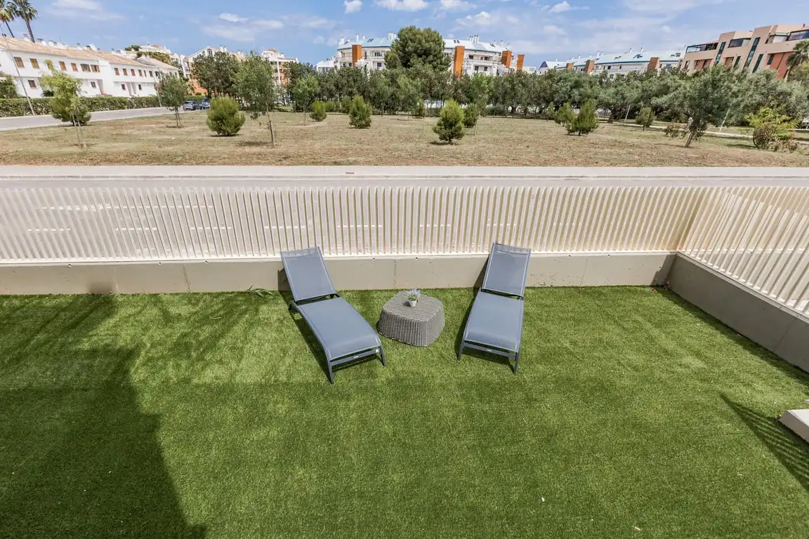 Terraza de Apartamento de alquiler en Dénia con Aire acondicionado, Jardín privado y Terraza