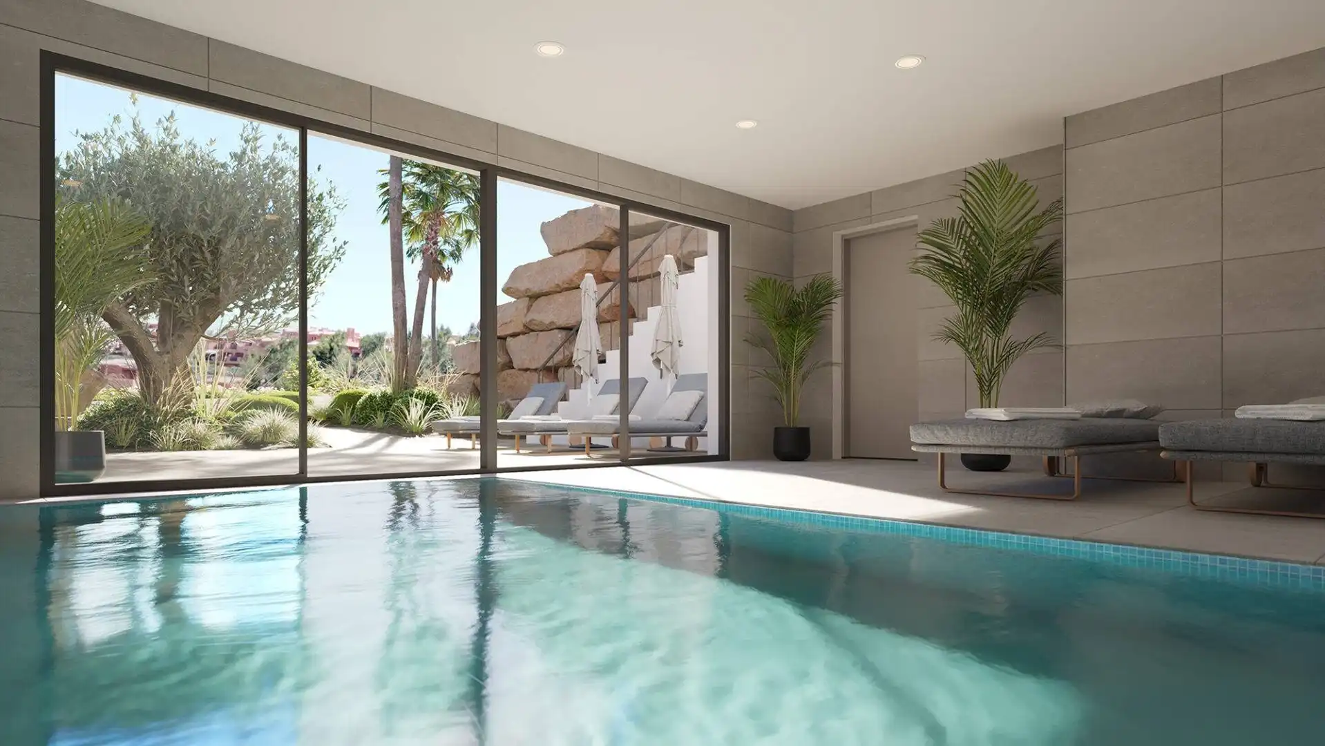 Piscina de Planta baixa en venda en Estepona amb Aire condicionat, Calefacció i Terrassa