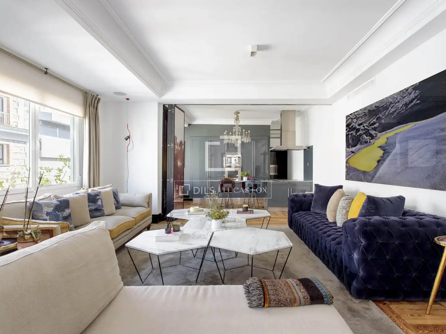 Wohnzimmer von Wohnung zur Miete in Madrid mit Klimaanlage, Heizung und Parkett