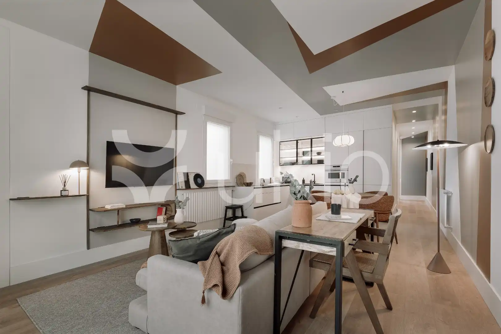 Sala de estar de Apartamento de alquiler en Madrid con Aire acondicionado, Calefacción y Terraza