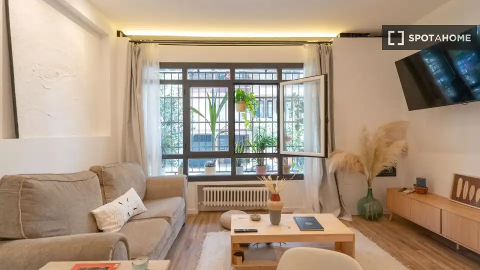 Sala d'estar de Estudi per a compartir en Madrid amb Aire condicionat, Calefacció i Terrassa