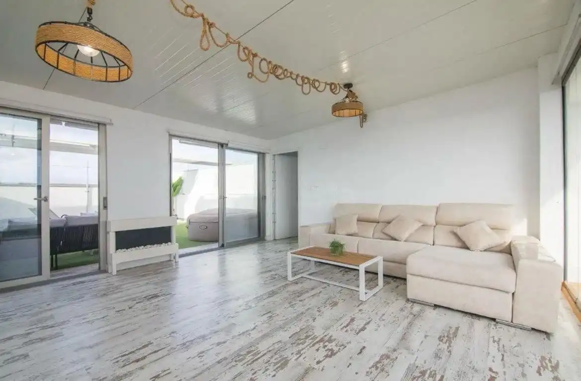 Living room of Attic for sale in Elche / Elx  with Air Conditioner, Private garden and Terrace