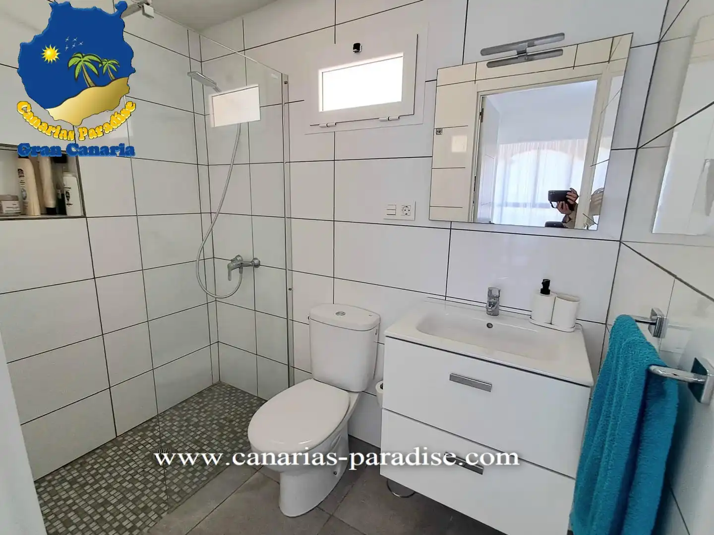 Badezimmer von Maisonette zum Verkauf in Mogán mit Klimaanlage, Terrasse und Möbliert
