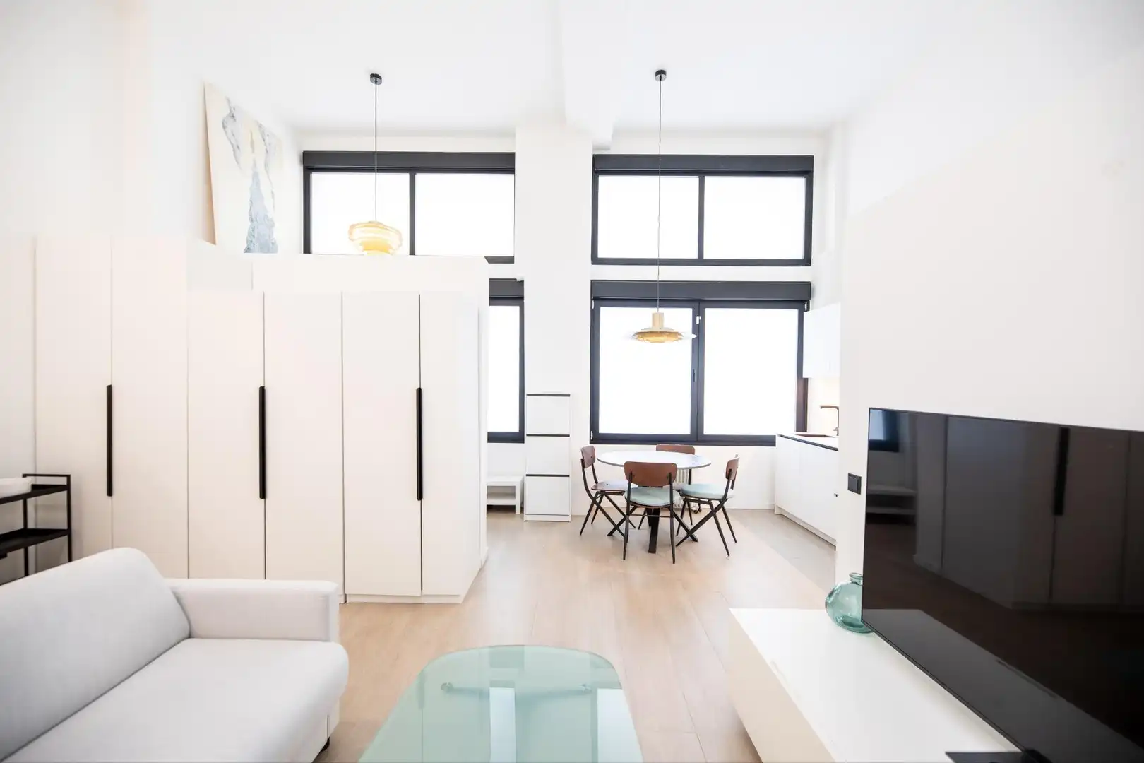 Sala de estar de Estudio de alquiler en Madrid con Amueblado y Alarma