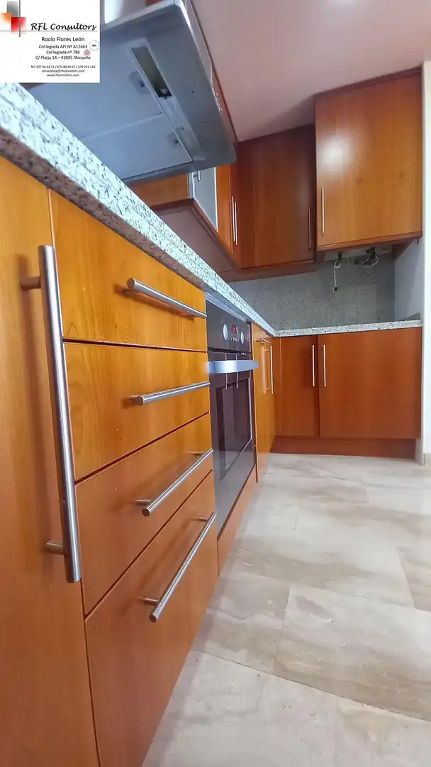 Cocina de Apartamento en venta en L'Ampolla con Terraza, Amueblado y Piscina comunitaria