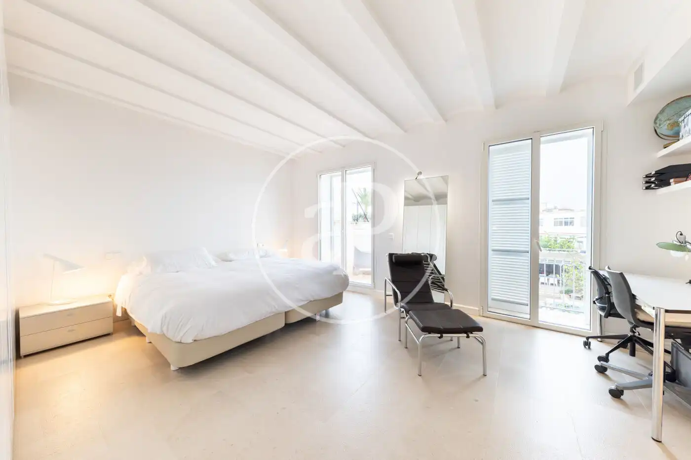 Schlafzimmer von Einfamilien-Reihenhaus zum Verkauf in  Palma de Mallorca mit Klimaanlage, Heizung und Privatgarten