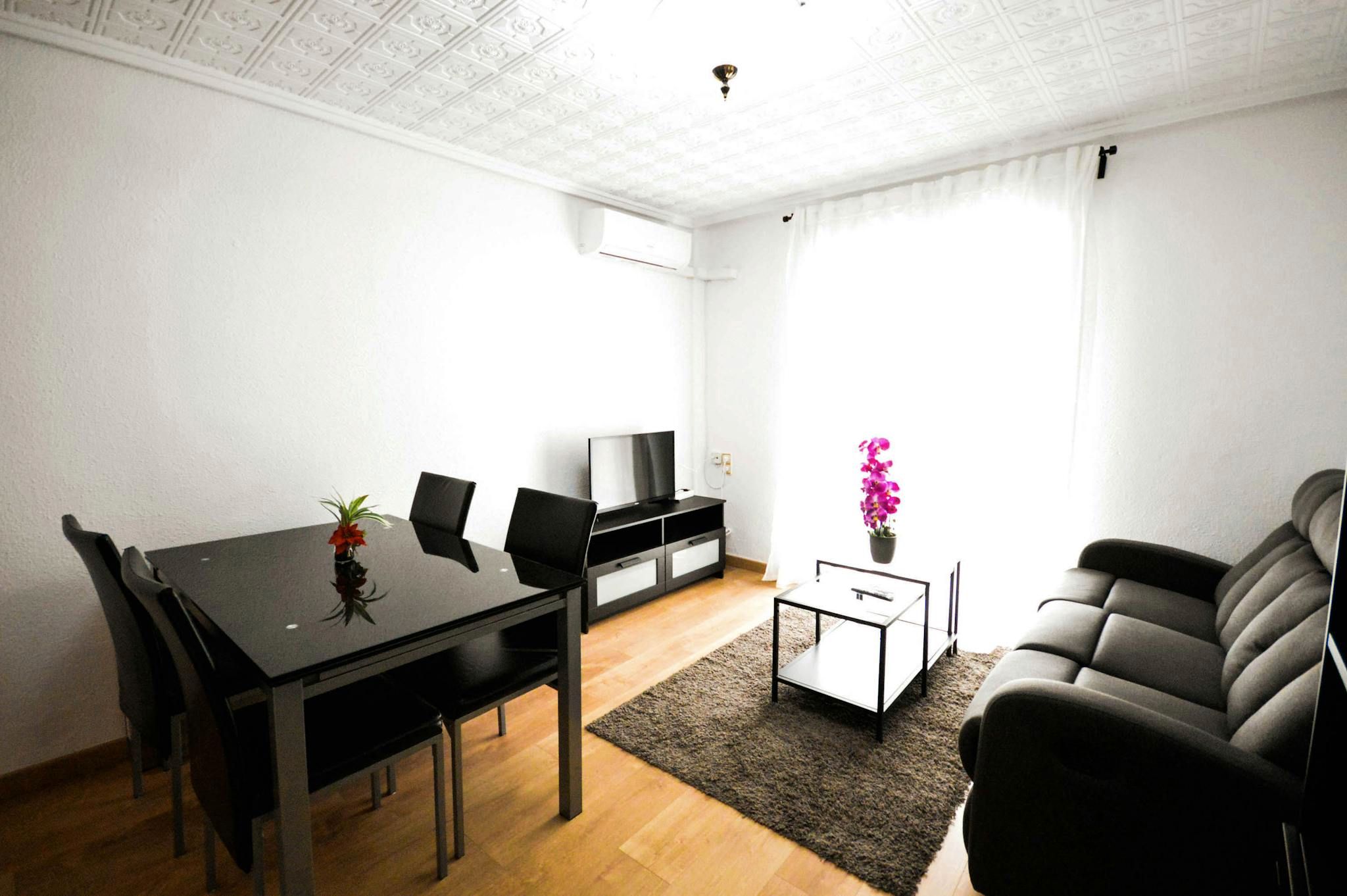 Living room of Flat to rent in  Valencia Capital  with Air Conditioner, Heating and Furnished