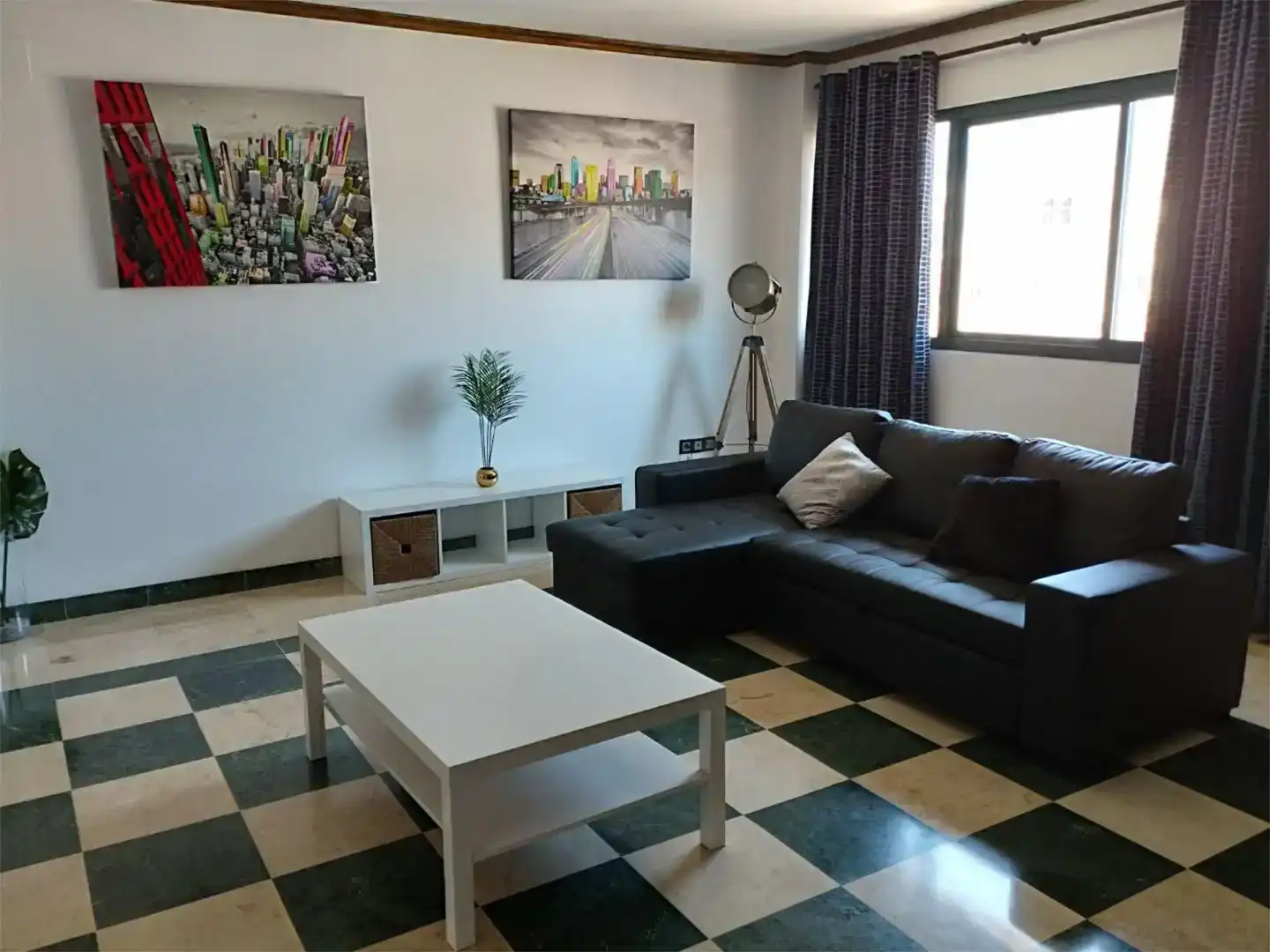 Living room of Flat for rent in Marbella  with Air Conditioner and Furnished