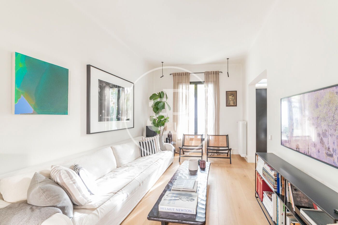 Living room of House or chalet to rent in  Madrid Capital  with Air Conditioner, Heating and Private garden