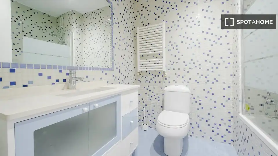 Bathroom of Flat for rent in Madrid  with Air Conditioner, Heating and Furnished
