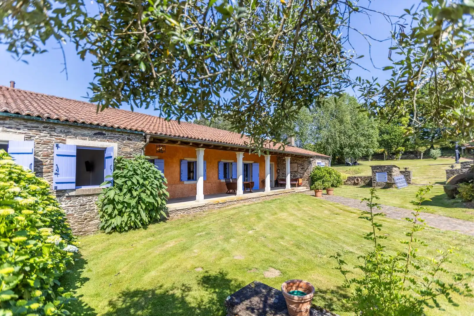 Jardín de Casa o chalet en venta en O Pino  con Calefacción, Jardín privado y Terraza