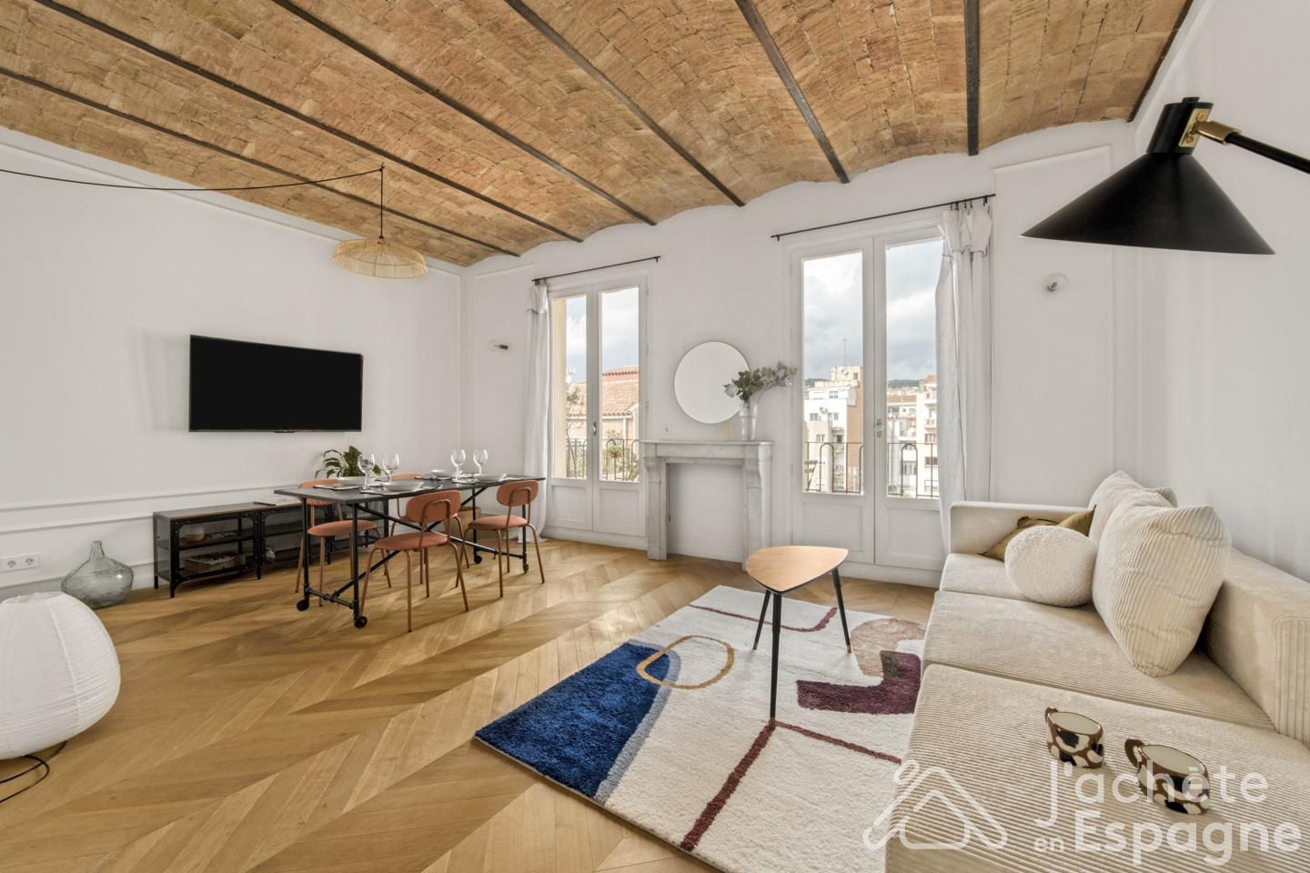 Sala d'estar de Àtic en venda en  Barcelona Capital amb Aire condicionat, Calefacció i Moblat