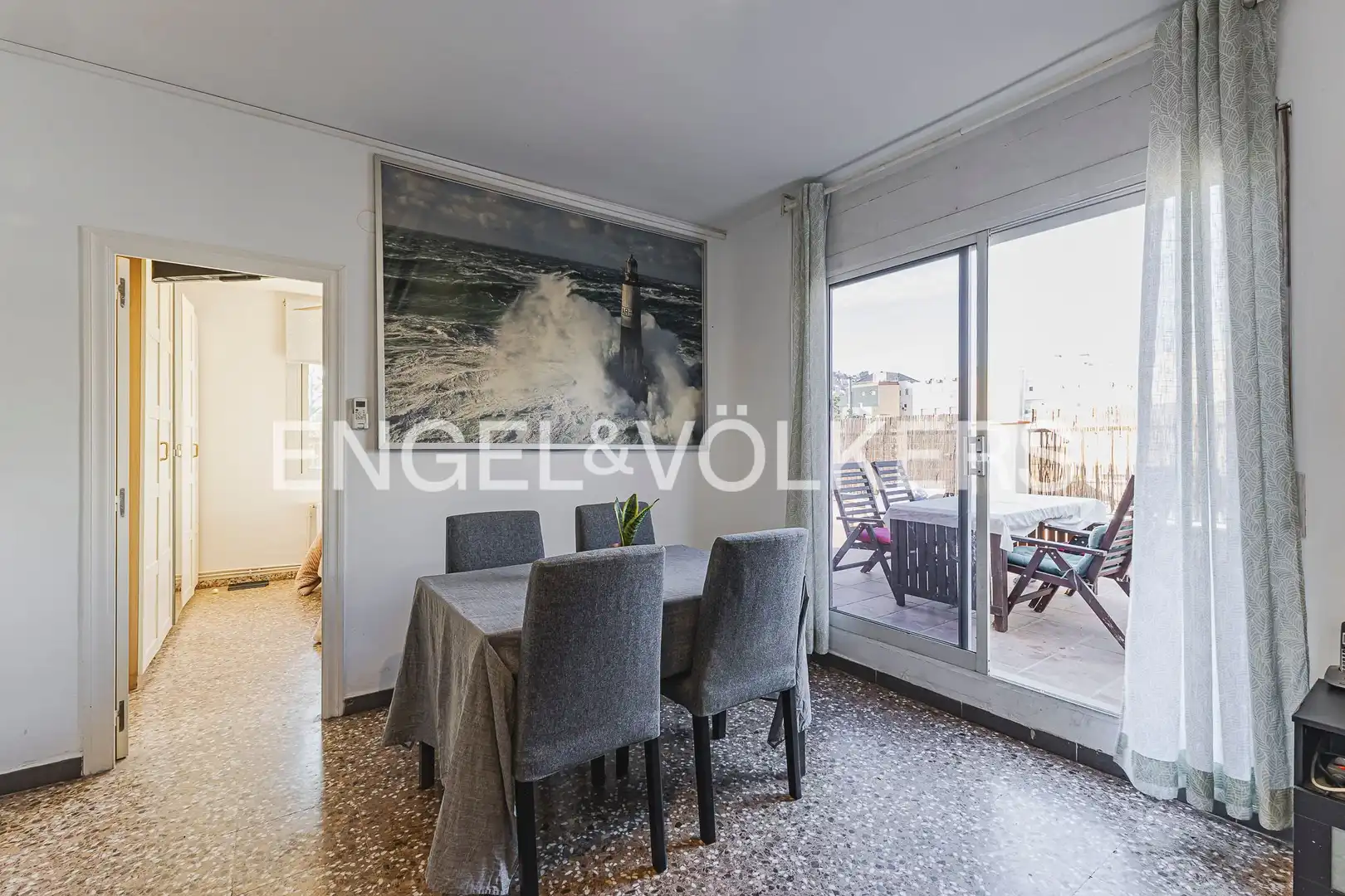 Esszimmer von Dachboden zum Verkauf in Barcelona mit Klimaanlage, Heizung und Terrasse