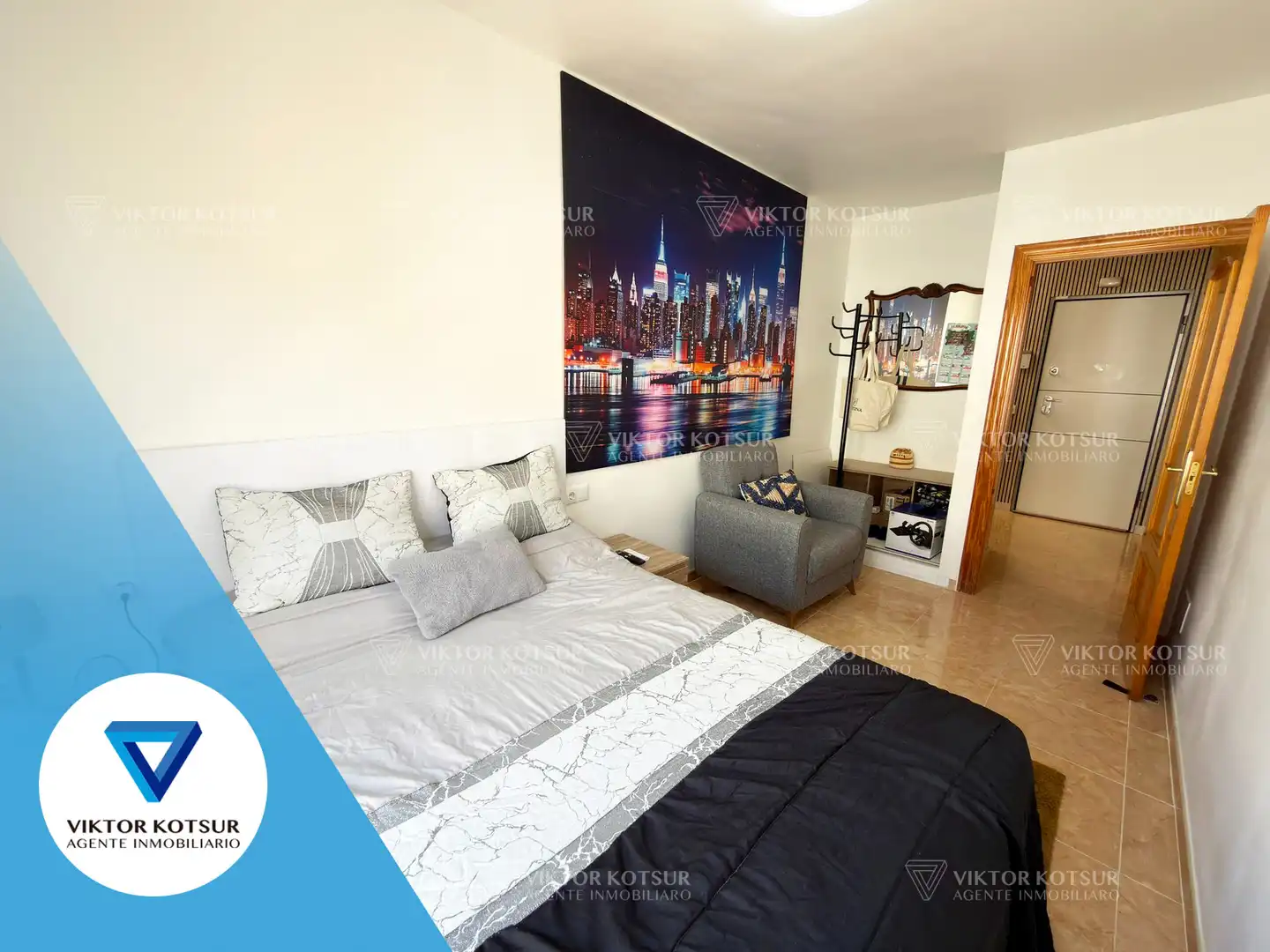 Schlafzimmer von Wohnung zum Verkauf in Roquetas de Mar mit Klimaanlage, Terrasse und Möbliert