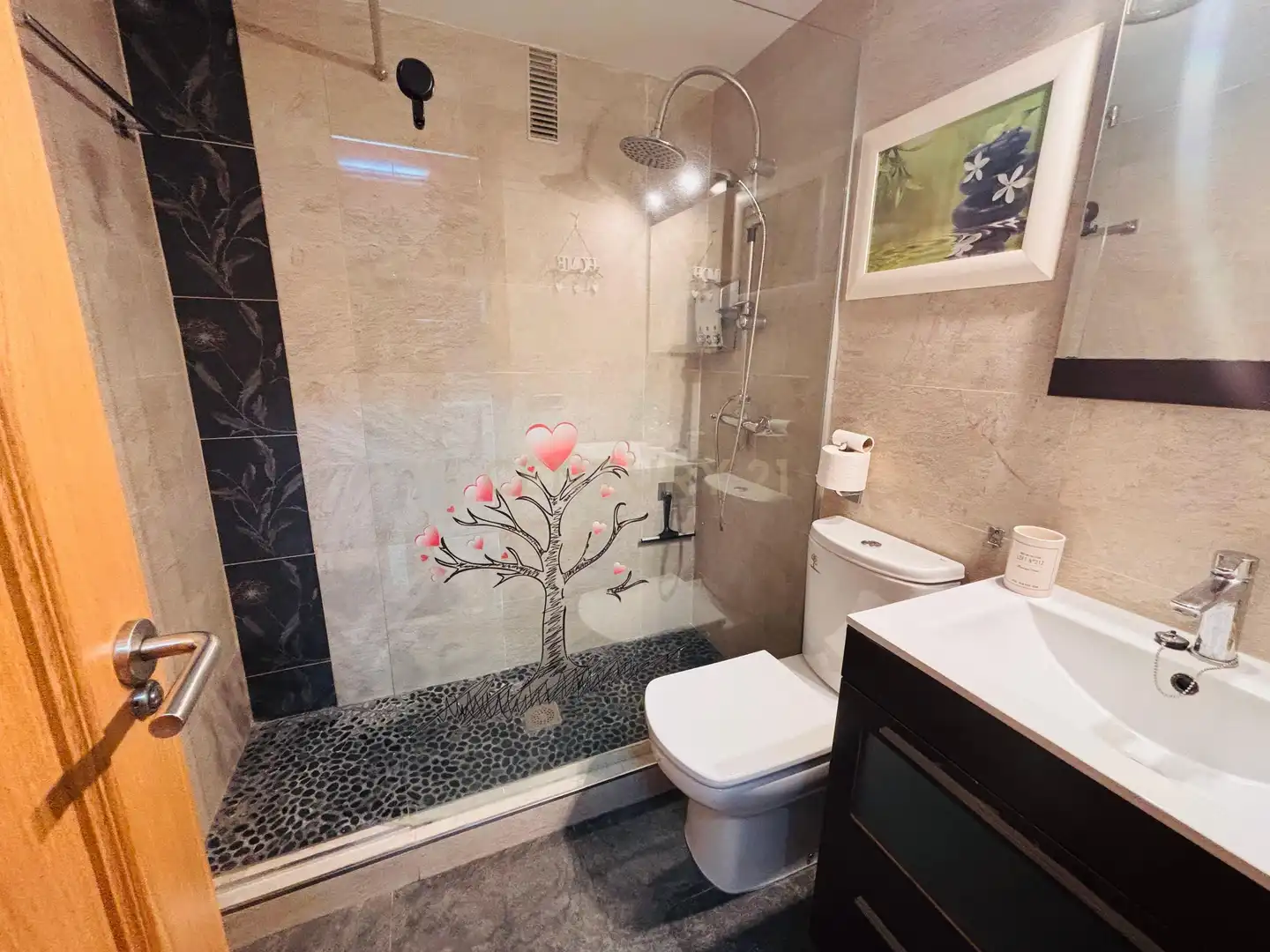 Baño de Apartamento de alquiler en Calpe / Calp con Aire acondicionado, Lavadora y Microondas