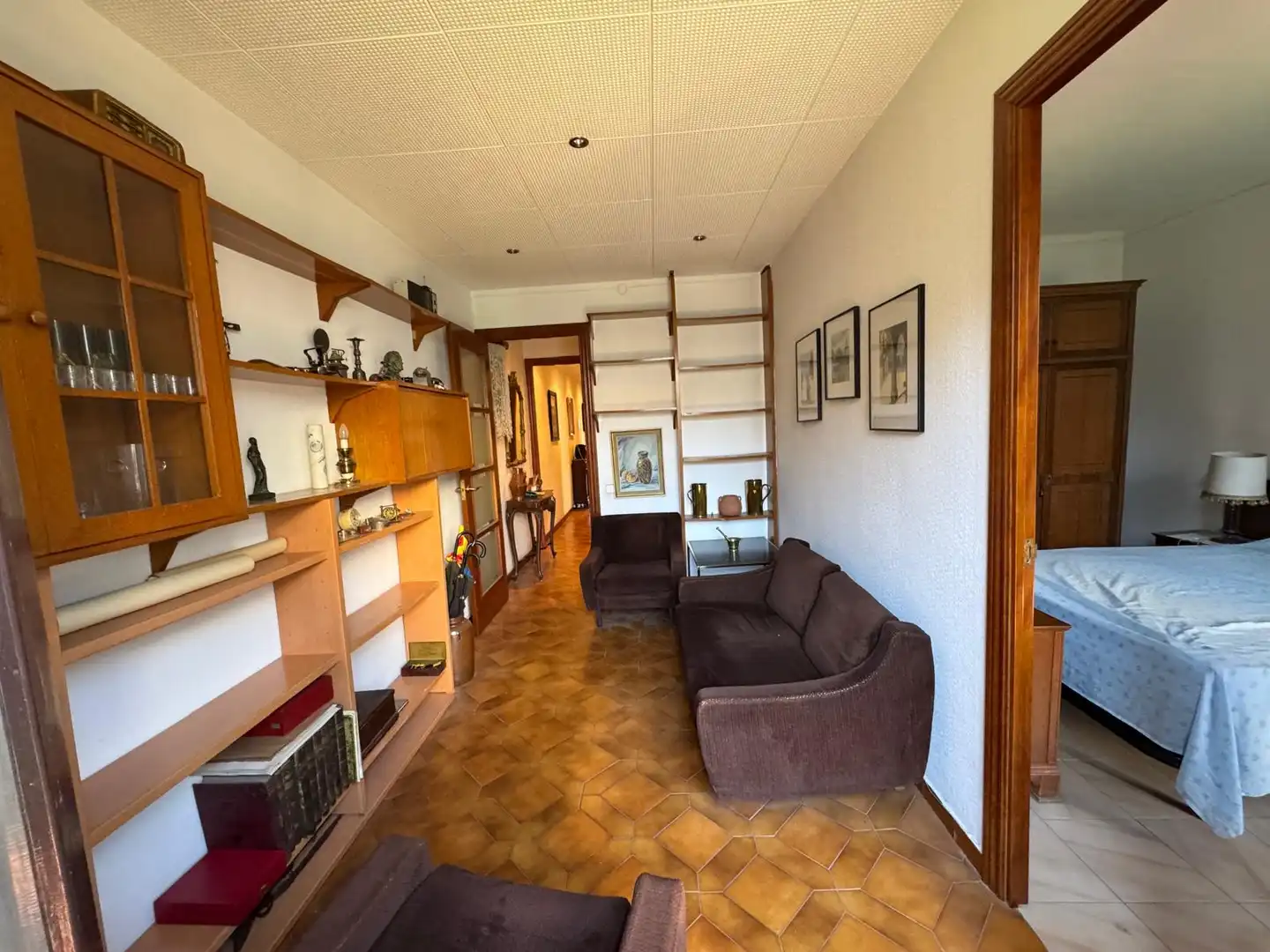 Sala de estar de Piso en venta en Barcelona con Parquet, Amueblado y Horno
