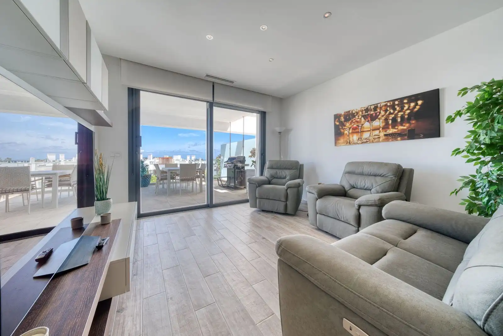 Sala de estar de Ático de alquiler en Estepona con Aire acondicionado, Terraza y Amueblado