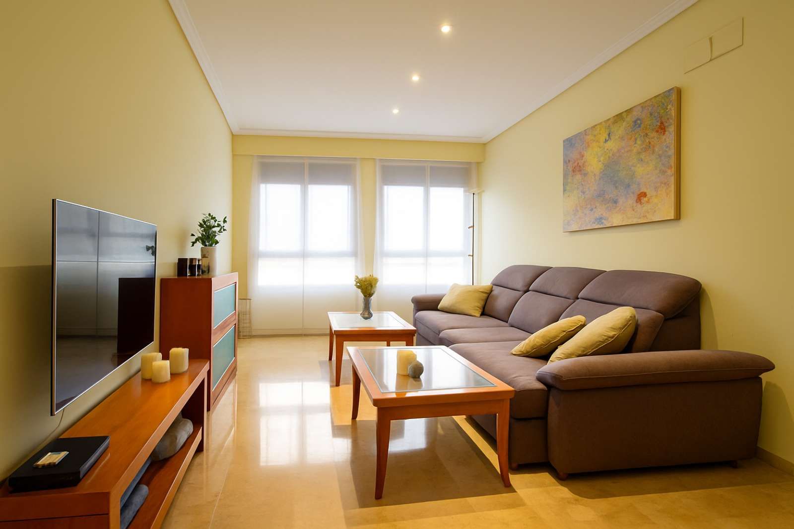 Sala d'estar de Apartament per a compartir en  Valencia Capital amb Aire condicionat, Calefacció i Terrassa