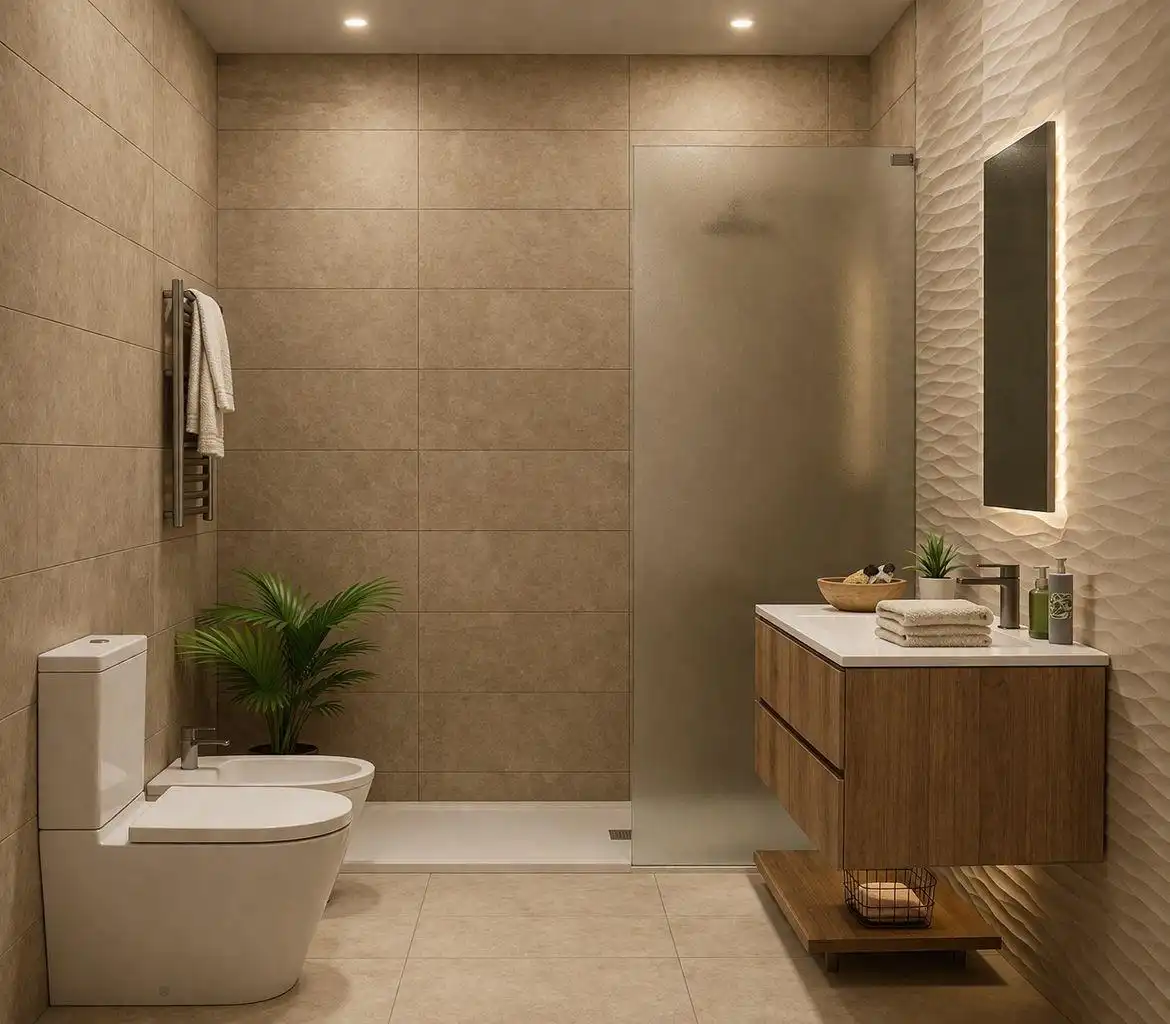 Badezimmer von Maisonette zum Verkauf in Esplugues de Llobregat mit Heizung, Parkett und Gemeinschaftspool