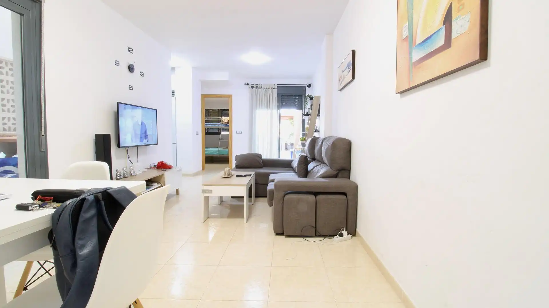 Living room of Flat for sale in Vícar  with Air Conditioner, Private garden and Terrace