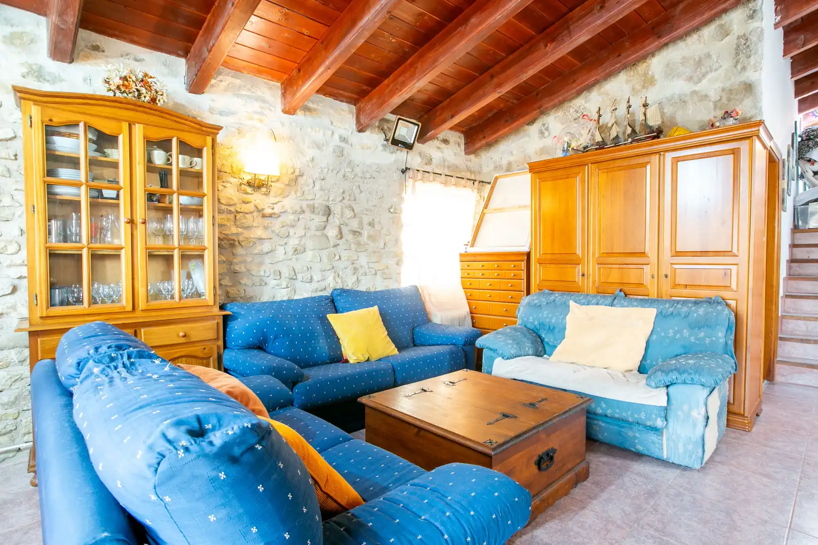 Living room of Houses for sale in Mendigorria  with Terrace, Furnished and Balcony
