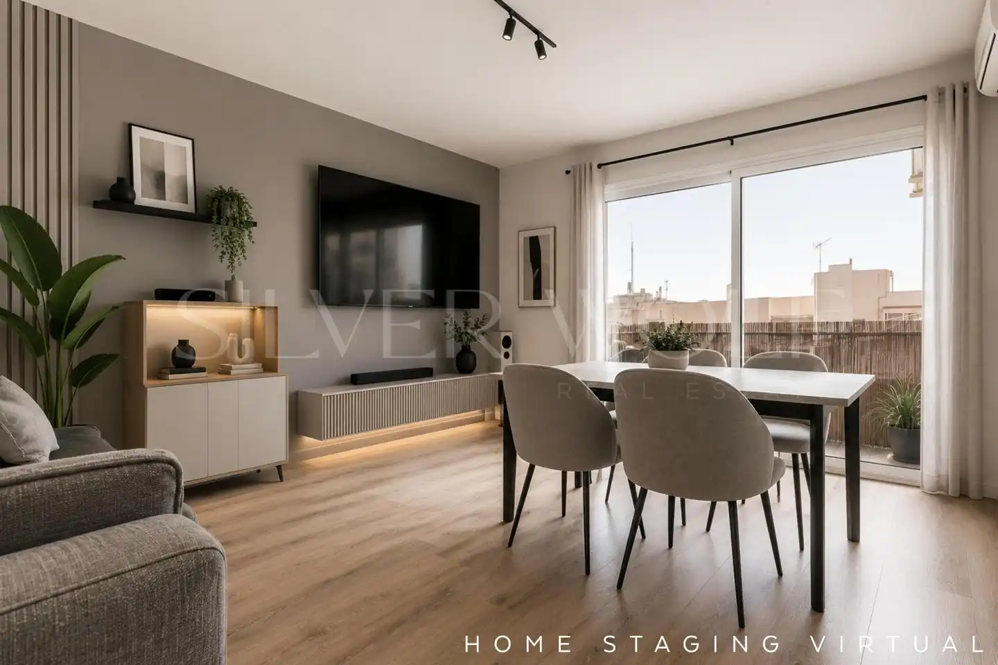 Living room of Flat for sale in Vilanova i la Geltrú  with Air Conditioner, Terrace and Balcony