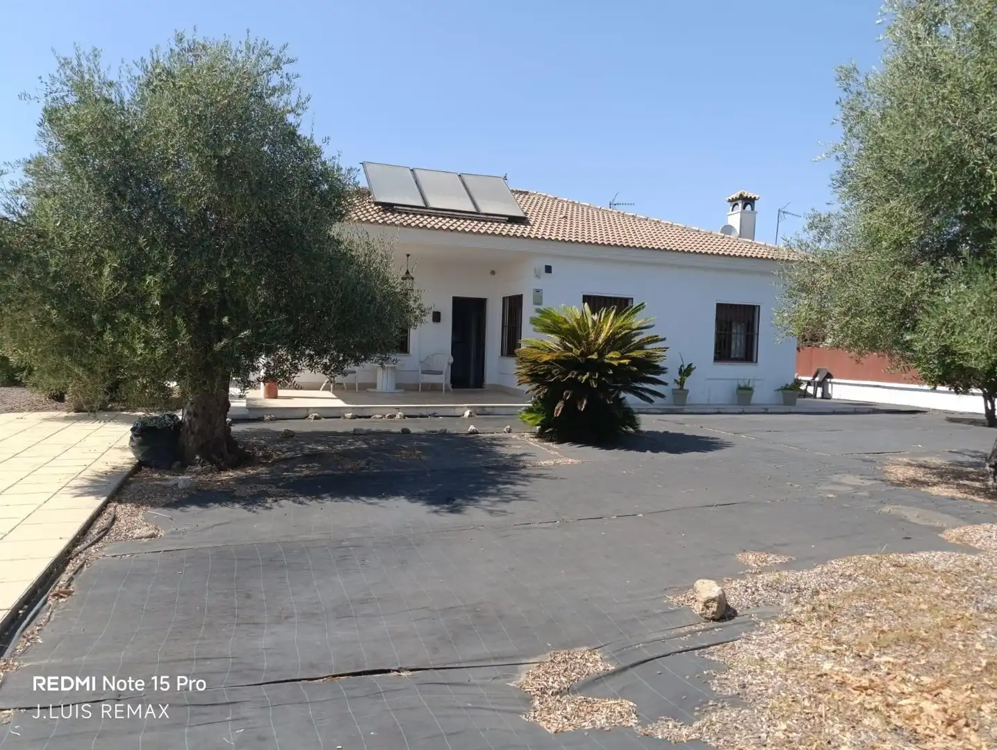 Vista exterior de Casa o chalet en venta en Hinojos con Aire acondicionado, Piscina y Amueblado