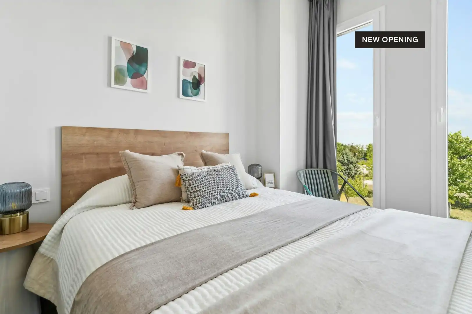 Schlafzimmer von Wohnung zur Miete in Madrid mit Klimaanlage, Heizung und Privatgarten