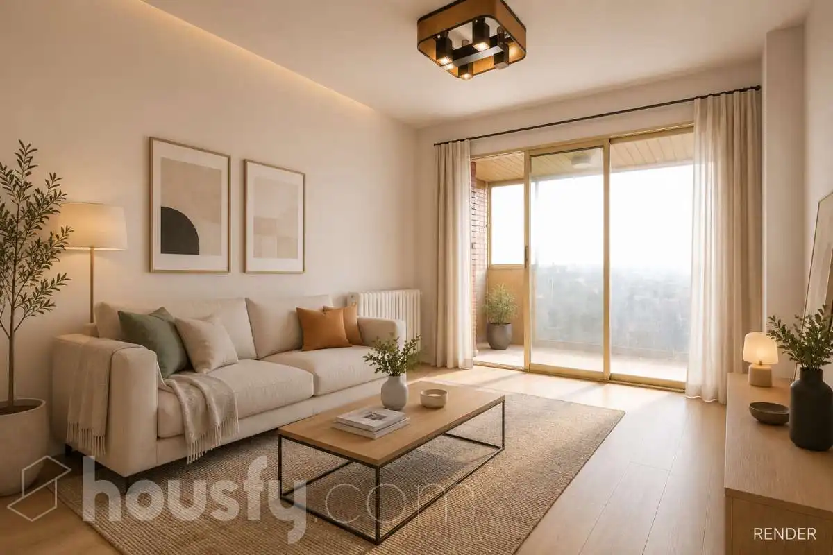 Sala de estar de Apartamento en venta en Madrid con Calefacción, Terraza y Piscina comunitaria