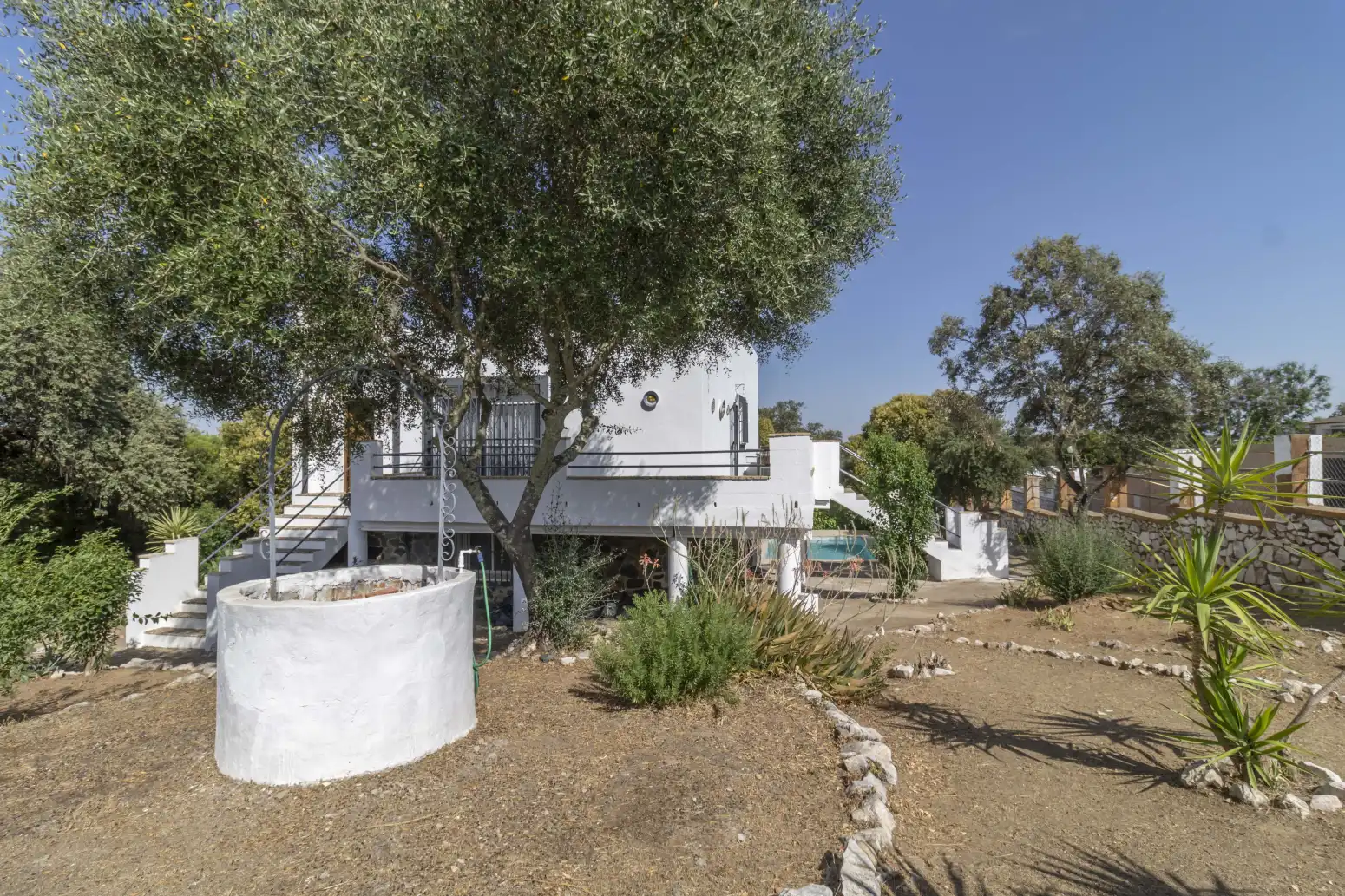 Vista exterior de Casa o chalet en venta en Guillena con Jardín privado, Terraza y Piscina