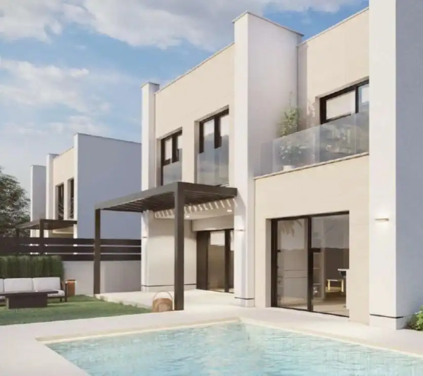 Vista exterior de Casa o xalet en venda en Sant Joan d'Alacant amb Jardí privat, Terrassa i Piscina