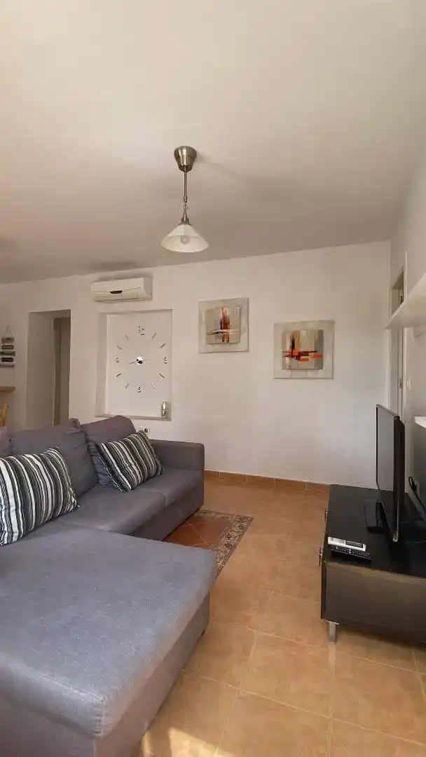 Sala d'estar de Dúplex de lloguer en San Javier amb Aire condicionat, Moblat i Forn