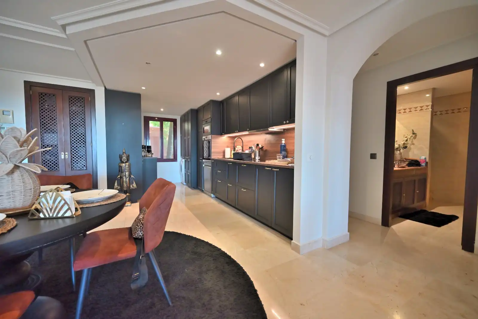 Cocina de Apartamento en venta en Ojén con Aire acondicionado, Jardín privado y Piscina