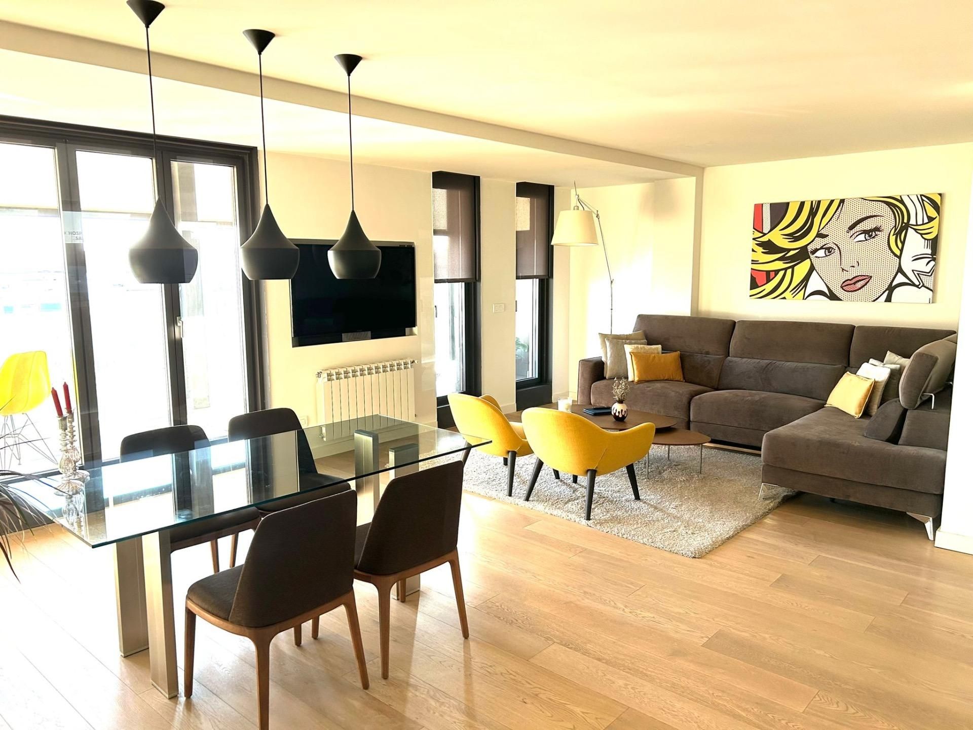 Sala de estar de Ático en venta en  Madrid Capital con Aire acondicionado, Calefacción y Terraza