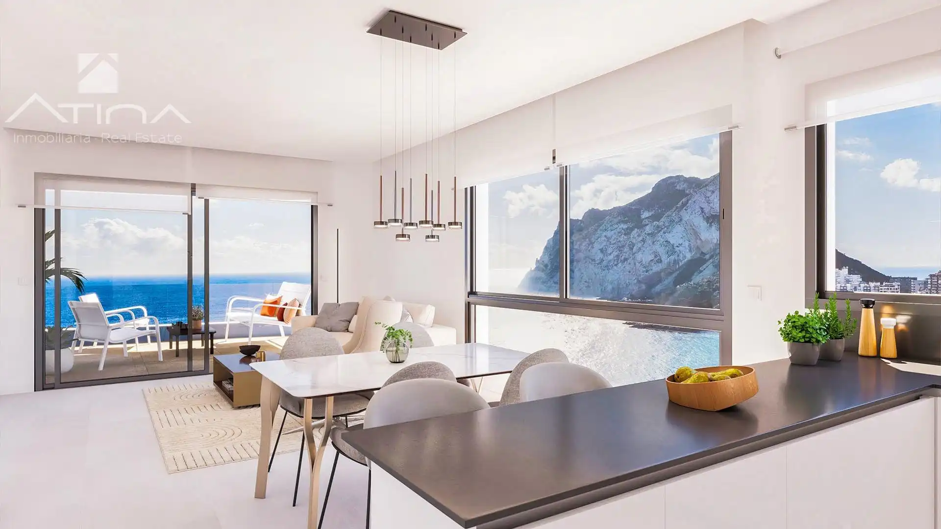 Sala de estar de Apartamento en venta en Calpe / Calp con Aire acondicionado, Jardín privado y Terraza