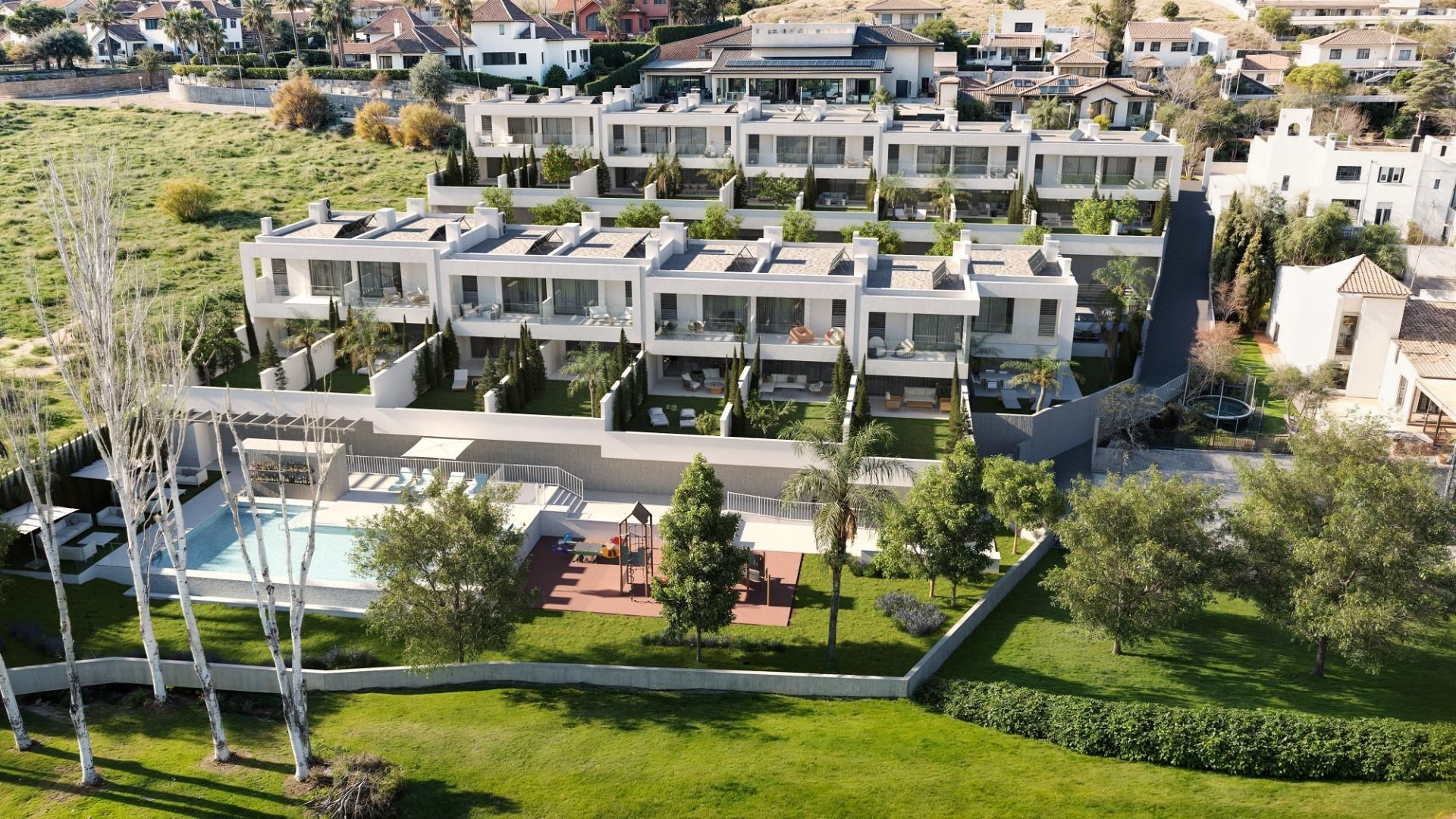 Exterior view of Single-family semi-detached for sale in Las Gabias  with Air Conditioner, Heating and Private garden