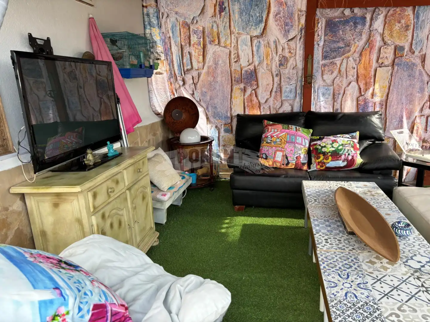 Sala d'estar de Casa o xalet en venda en Santa Eulària des Riu amb Aire condicionat, Jardí privat i Terrassa