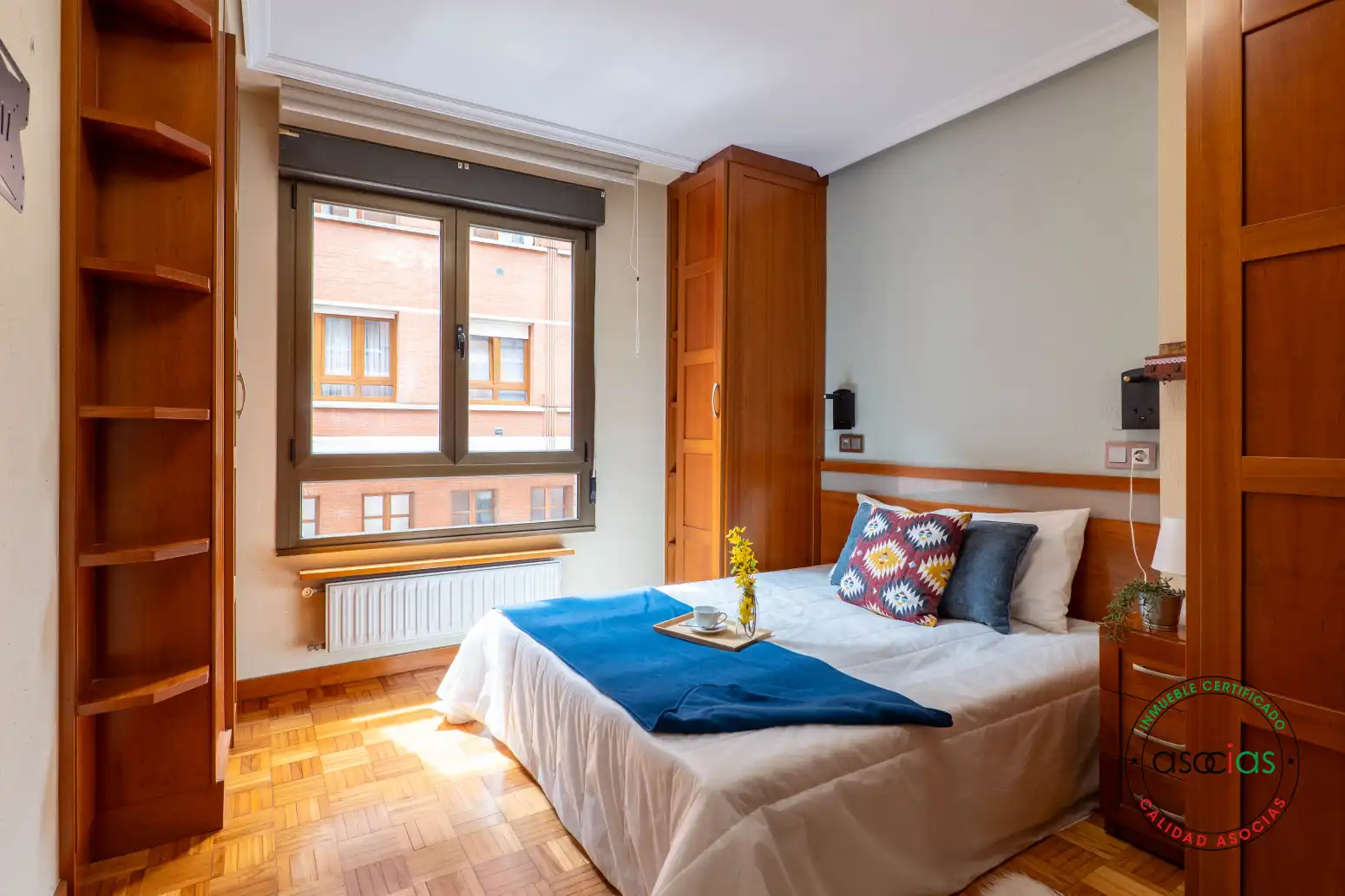 Schlafzimmer von Wohnung zum Verkauf in Gijón  mit Heizung, Parkett und Abstellraum