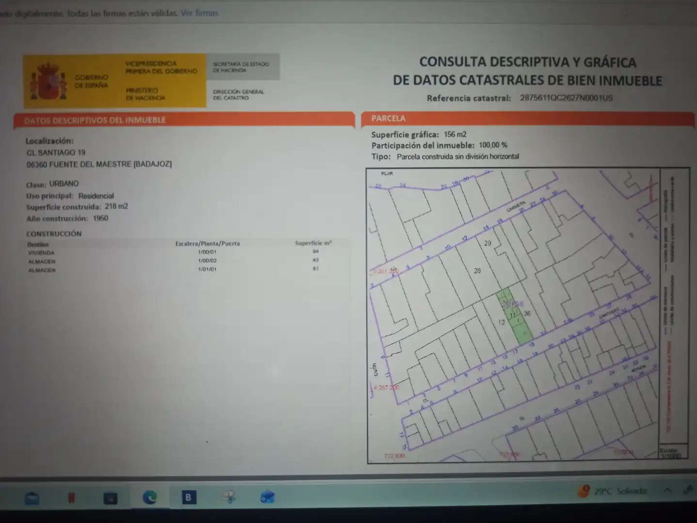 Casa adosada en venta en Fuente del Maestre, Badajoz