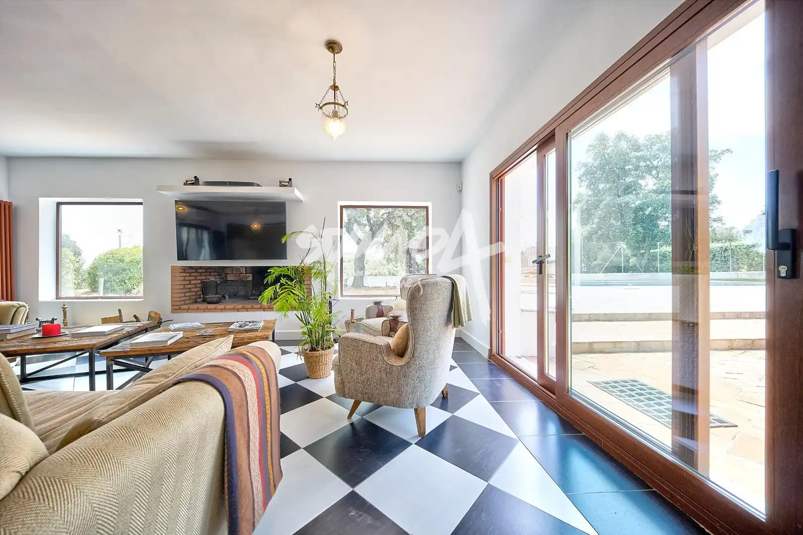 Living room of Houses for rent in Villanueva de la Cañada  with Air Conditioner, Heating and Private garden