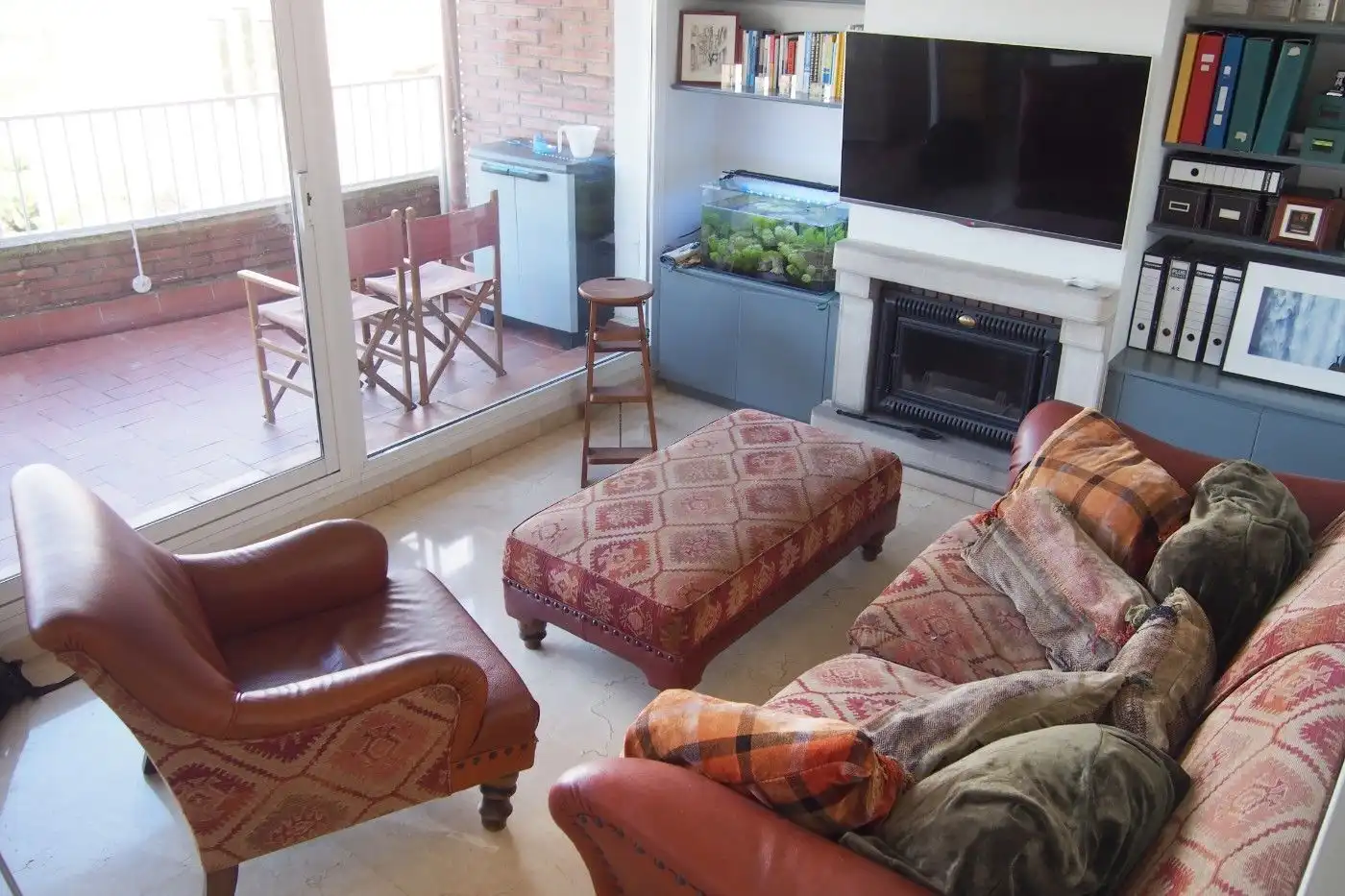 Sala de estar de Casa adosada de alquiler en Sant Cugat del Vallès con Aire acondicionado, Calefacción y Terraza