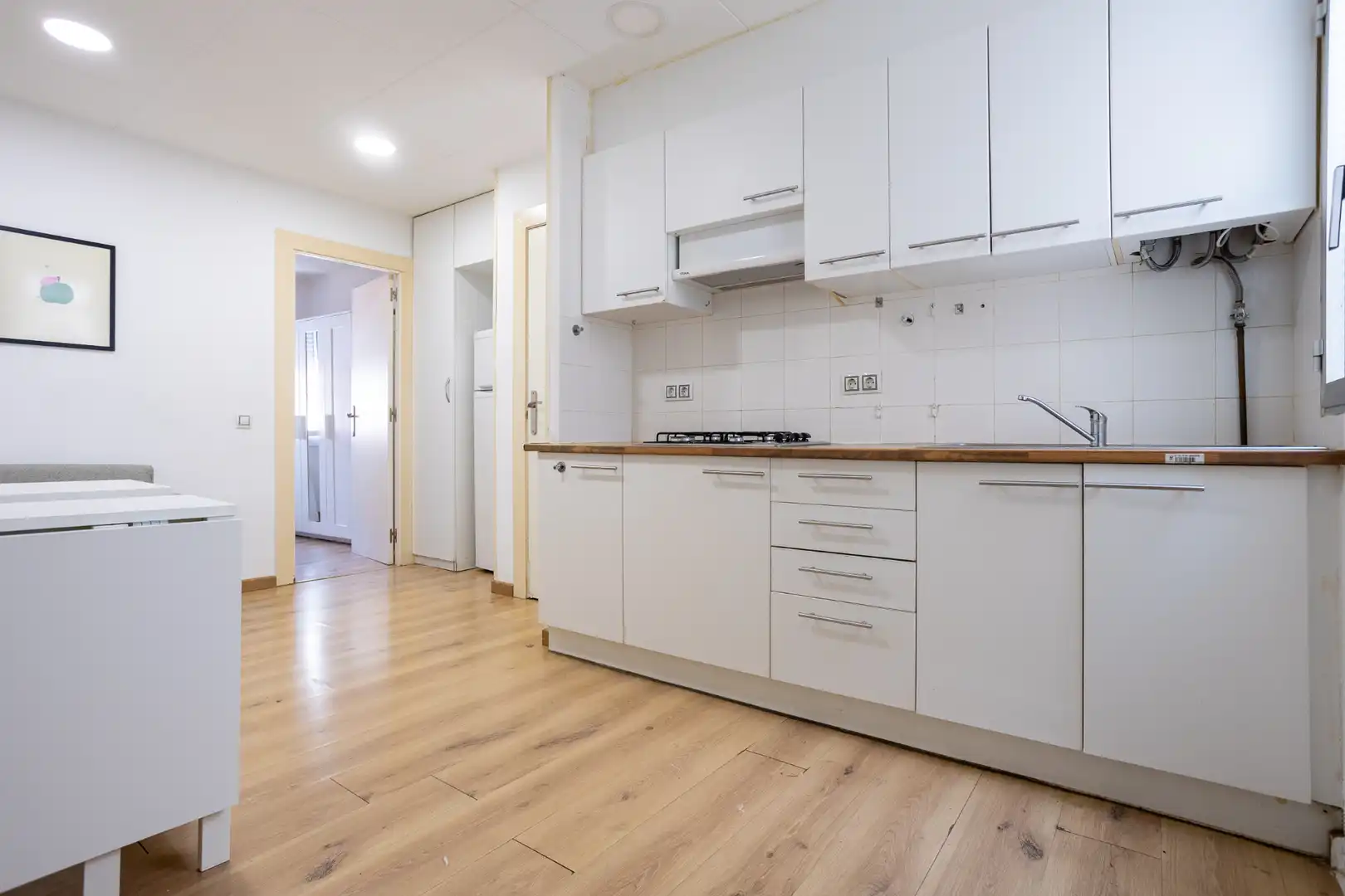Cocina de Apartamento de alquiler en Barcelona con Parquet, Amueblado y Lavadora