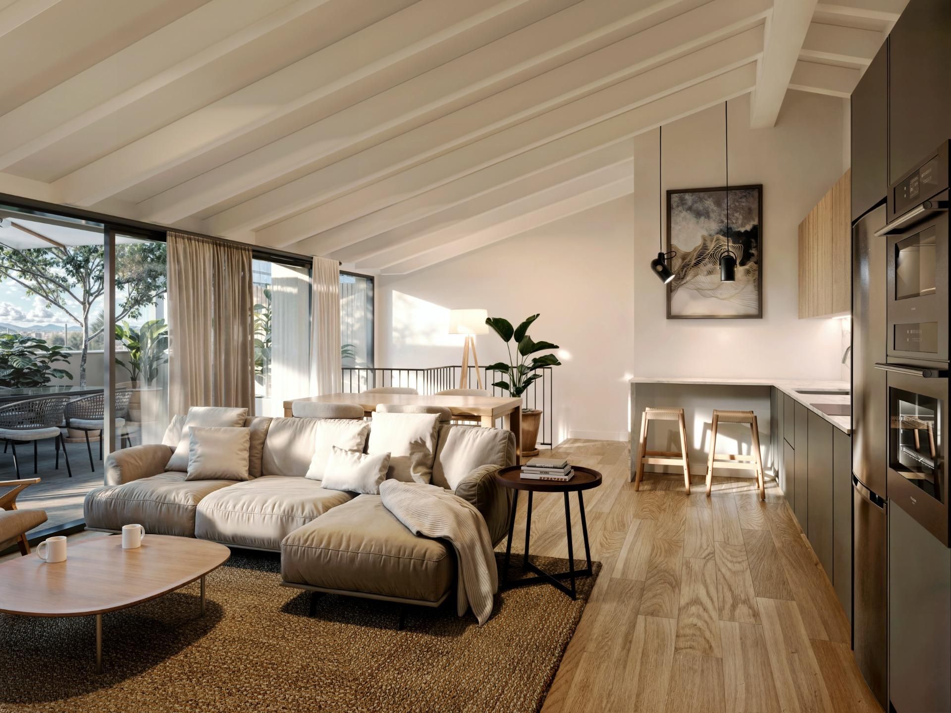 Living room of Flat for sale in Sabadell  with Heating, Terrace and Community pool