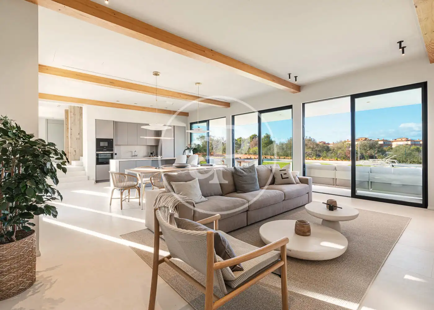 Sala de estar de Casa o chalet en venta en  Palma de Mallorca con Aire acondicionado, Calefacción y Jardín privado