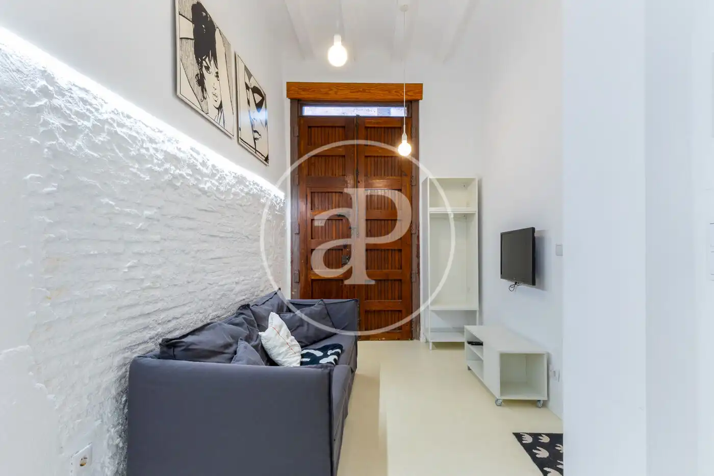 Sala d'estar de Loft de lloguer en  Valencia Capital amb Aire condicionat, Calefacció i Moblat