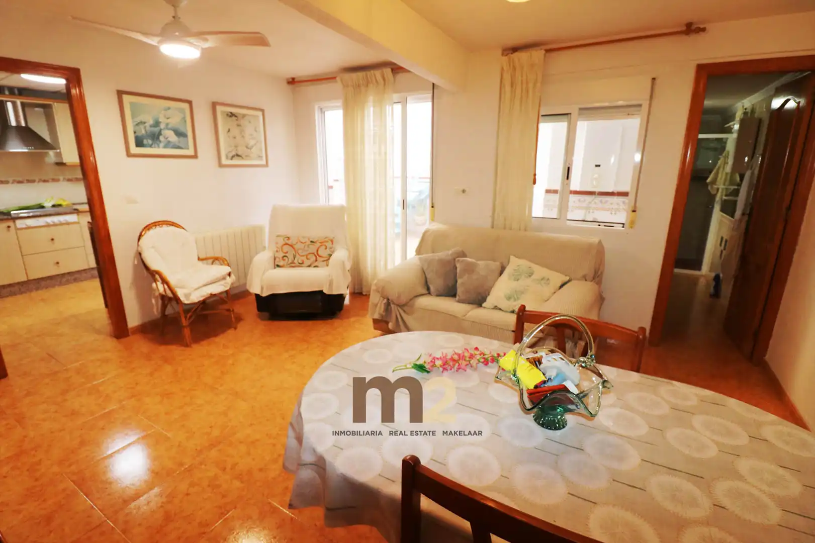 Wohnzimmer von Einfamilien-Reihenhaus zur Miete in Guardamar del Segura mit Klimaanlage, Heizung und Möbliert