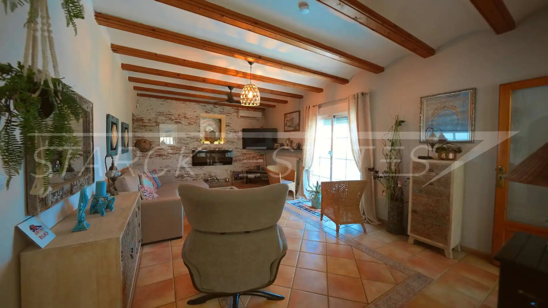 Living room of Houses for sale in El Ràfol d'Almúnia  with Air Conditioner, Private garden and Swimming Pool