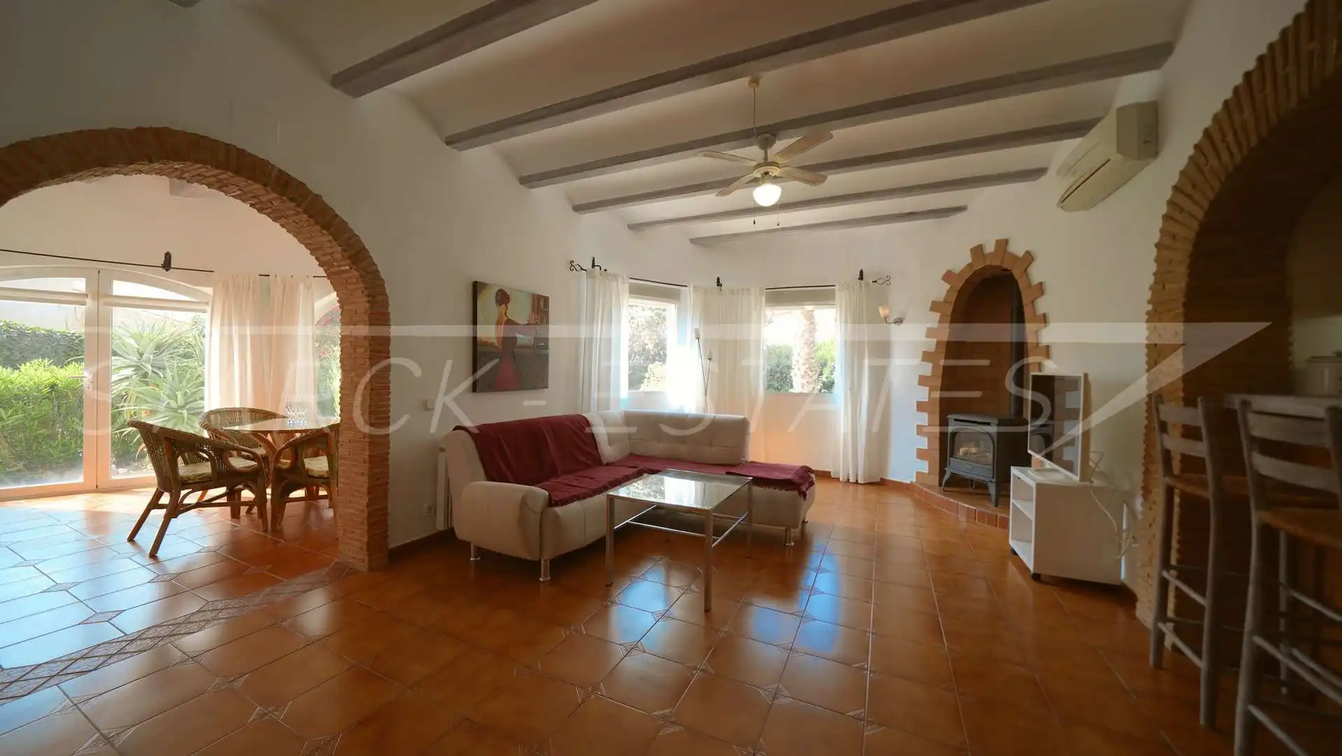 Sala d'estar de Casa o xalet en venda en Els Poblets amb Aire condicionat, Jardí privat i Piscina